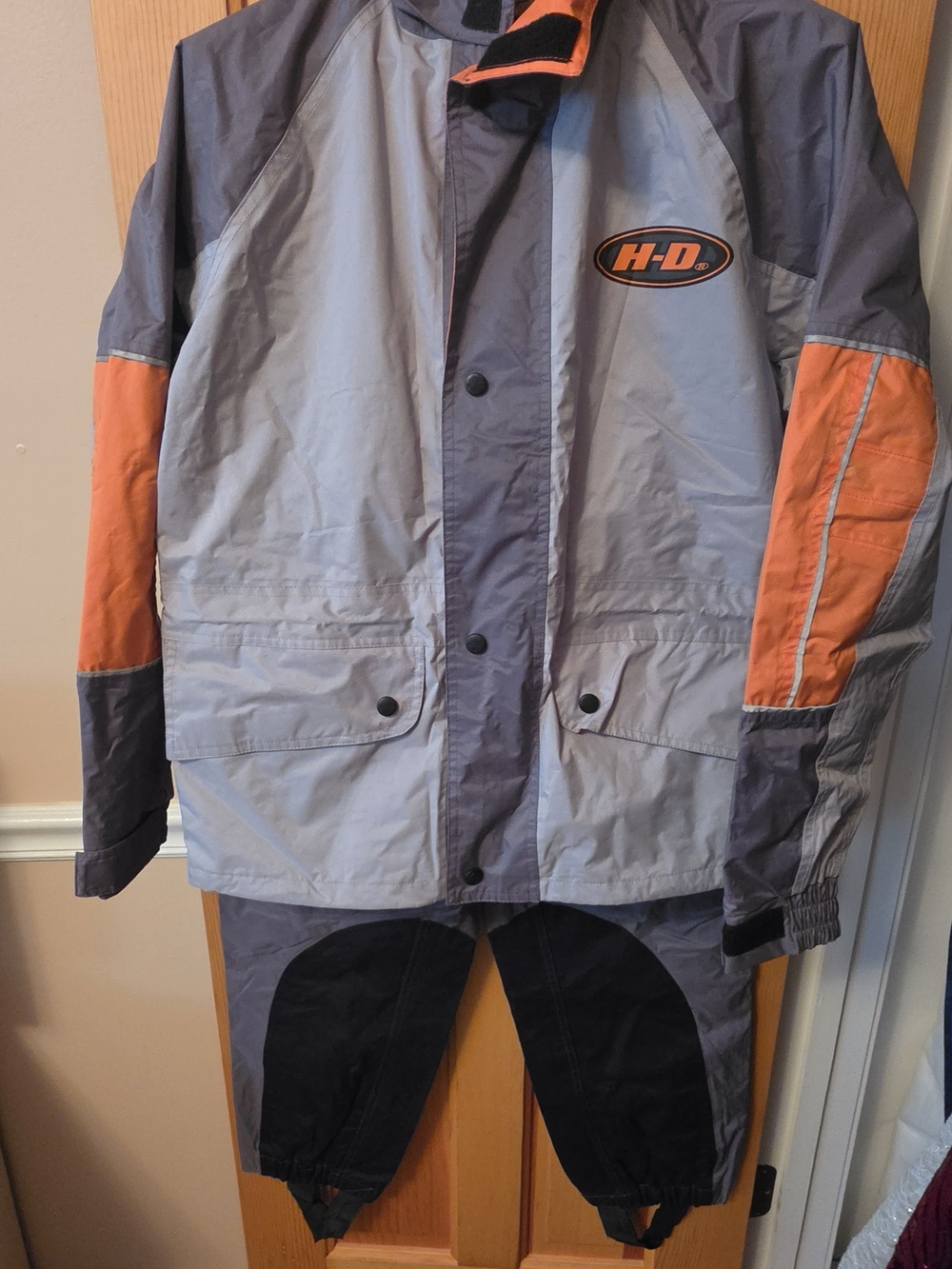 H-D Men's Gray & Orange Motorcycle Jacket
